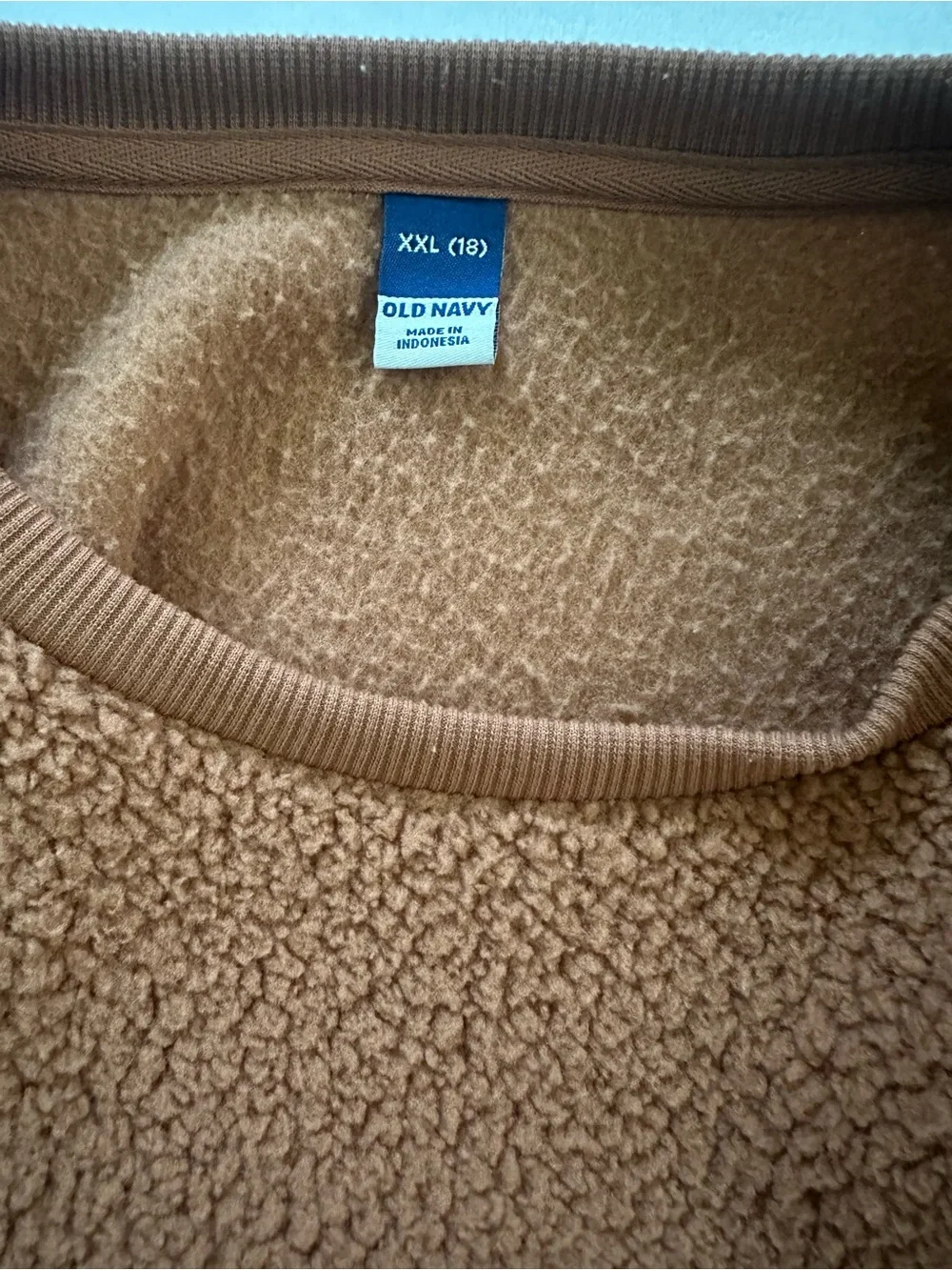 Old Navy Women's Crewneck Teddy Pullover - Rust Brown